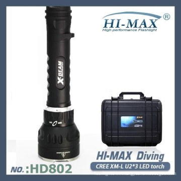 Professional 3000lumen plus grand et brillant torche de plongée guidée / cachée